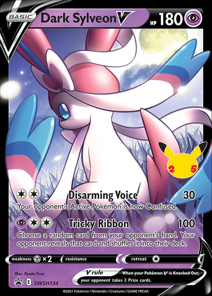 Dark Sylveon V (SWSH134) (Jumbo Card) [Sword & Shield: Black Star Promos] | The Time Vault CA