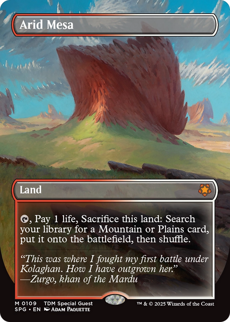 Arid Mesa (Borderless) [Tarkir: Dragonstorm Special Guests] | The Time Vault CA