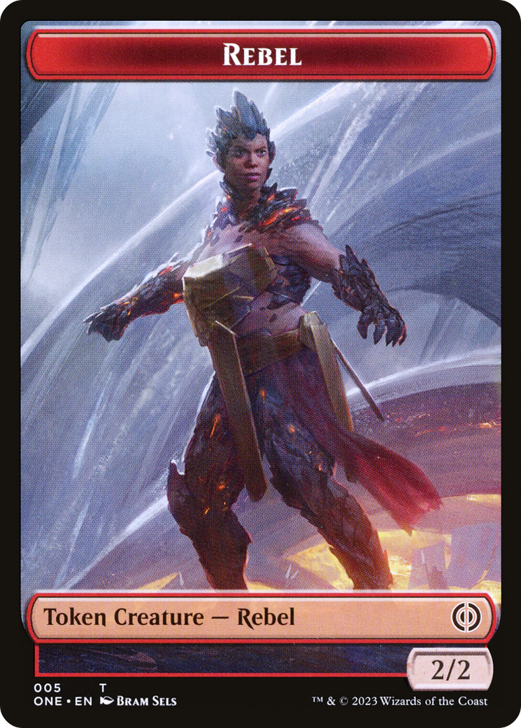 Rebel // Drone Double-Sided Token [Phyrexia: All Will Be One Tokens] | The Time Vault CA