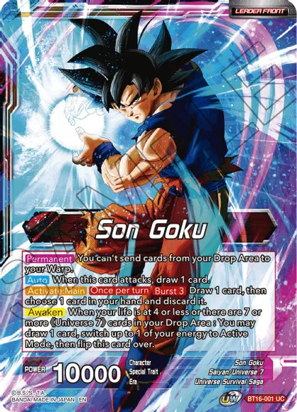 Son Goku // Son Goku, Supreme Warrior (BT16-001) [Realm of the Gods] | The Time Vault CA