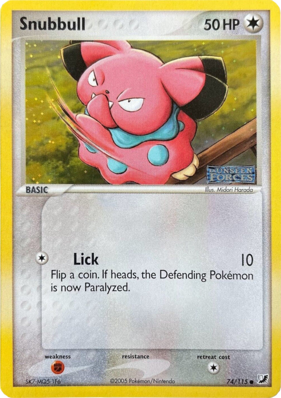 Snubbull (74/115) (Stamped) [EX: Unseen Forces] | The Time Vault CA