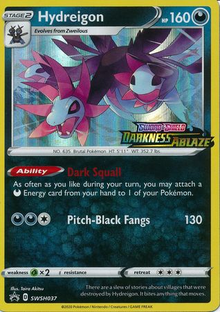 Hydreigon (SWSH037) (Prerelease Promo) [Sword & Shield: Black Star Promos] | The Time Vault CA