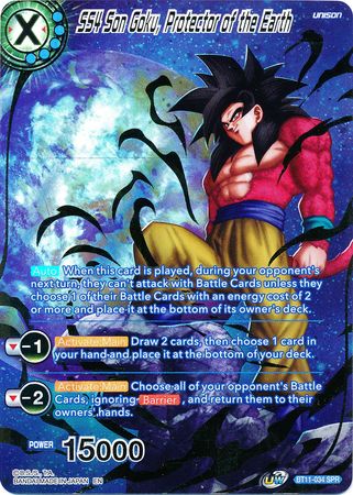SS4 Son Goku, Protector of the Earth (SPR) (BT11-034) [Vermilion Bloodline] | The Time Vault CA