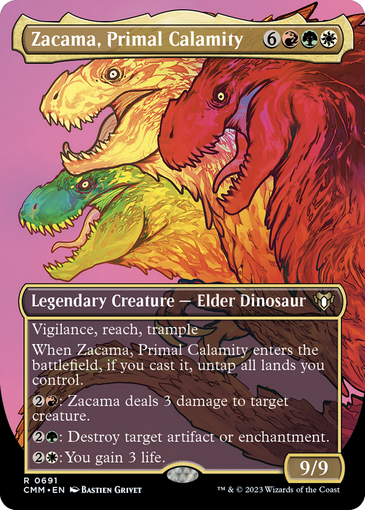 Zacama, Primal Calamity (Borderless Profile) [Commander Masters] | The Time Vault CA