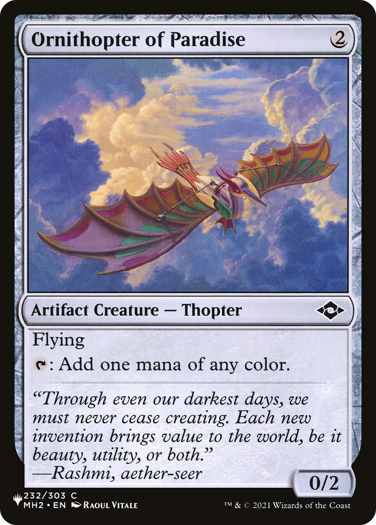 Ornithopter of Paradise [The List] | The Time Vault CA