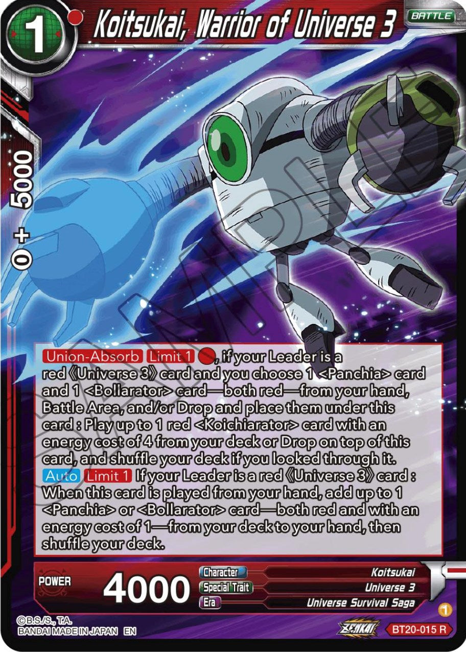 Koitsukai, Warrior of Universe 3 (BT20-015) [Power Absorbed] | The Time Vault CA