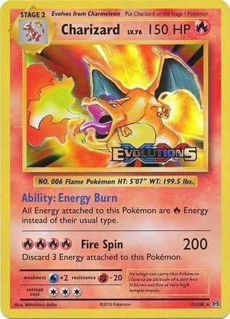 Charizard (11/108) (XY Evolutions Prerelease) [XY: Black Star Promos] | The Time Vault CA