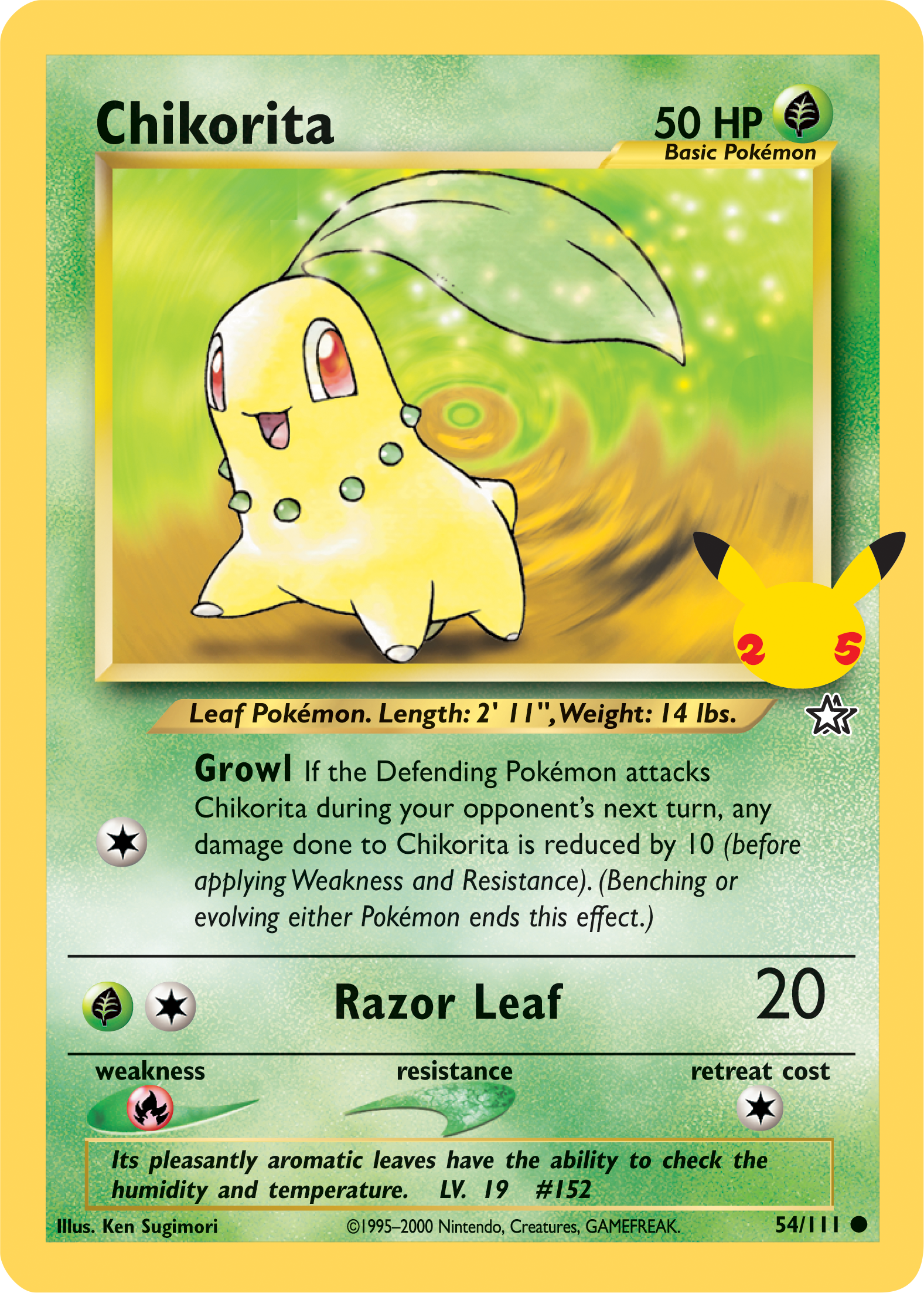 Chikorita (54/111) (Jumbo Card) [First Partner Pack] | The Time Vault CA