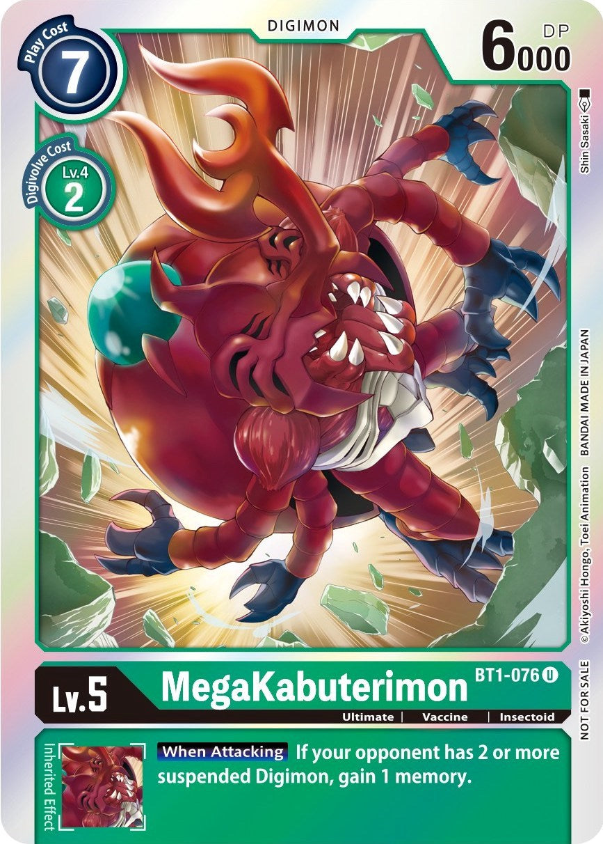 MegaKabuterimon [BT1-076] (Official Tournament Pack Vol. 6) [Release Special Booster Promos] | The Time Vault CA