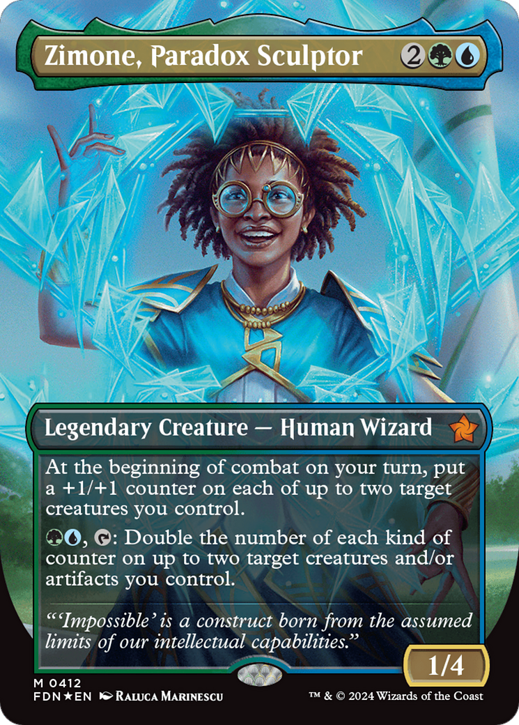 Zimone, Paradox Sculptor (Borderless) (Mana Foil) [Foundations] | The Time Vault CA