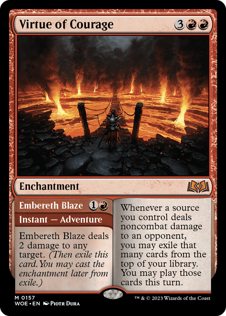 Virtue of Courage // Embereth Blaze [Wilds of Eldraine] | The Time Vault CA