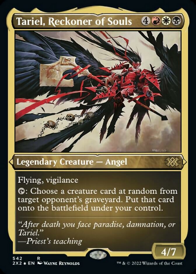 Tariel, Reckoner of Souls (Foil Etched) [Double Masters 2022] | The Time Vault CA