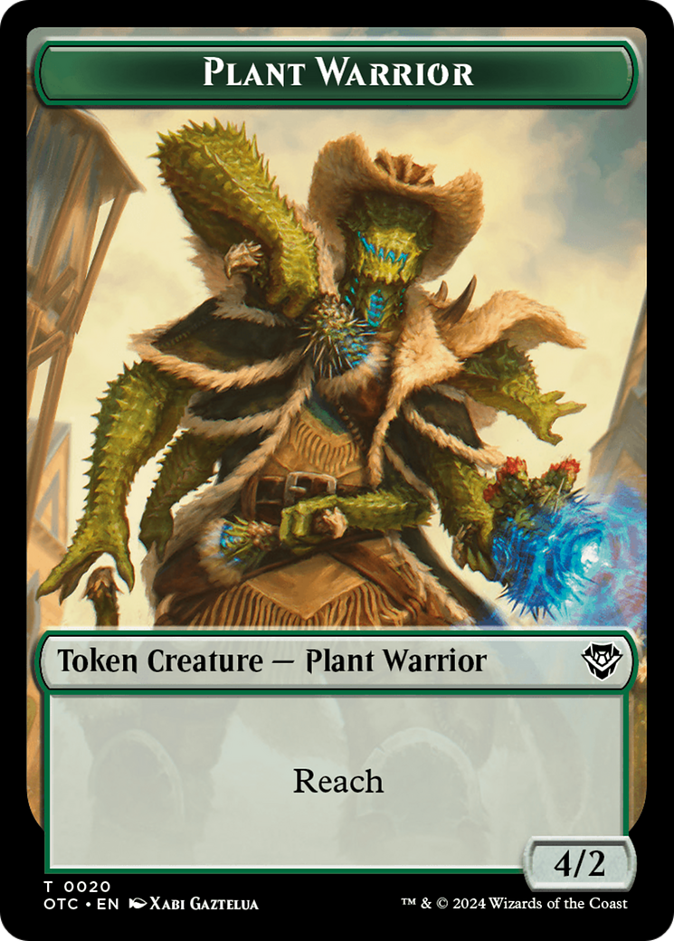 Plant Warrior // Plant Double-Sided Token [Outlaws of Thunder Junction Commander Tokens] | The Time Vault CA