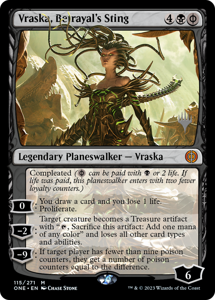 Vraska, Betrayal's Sting (Promo Pack) [Phyrexia: All Will Be One Promos] | The Time Vault CA
