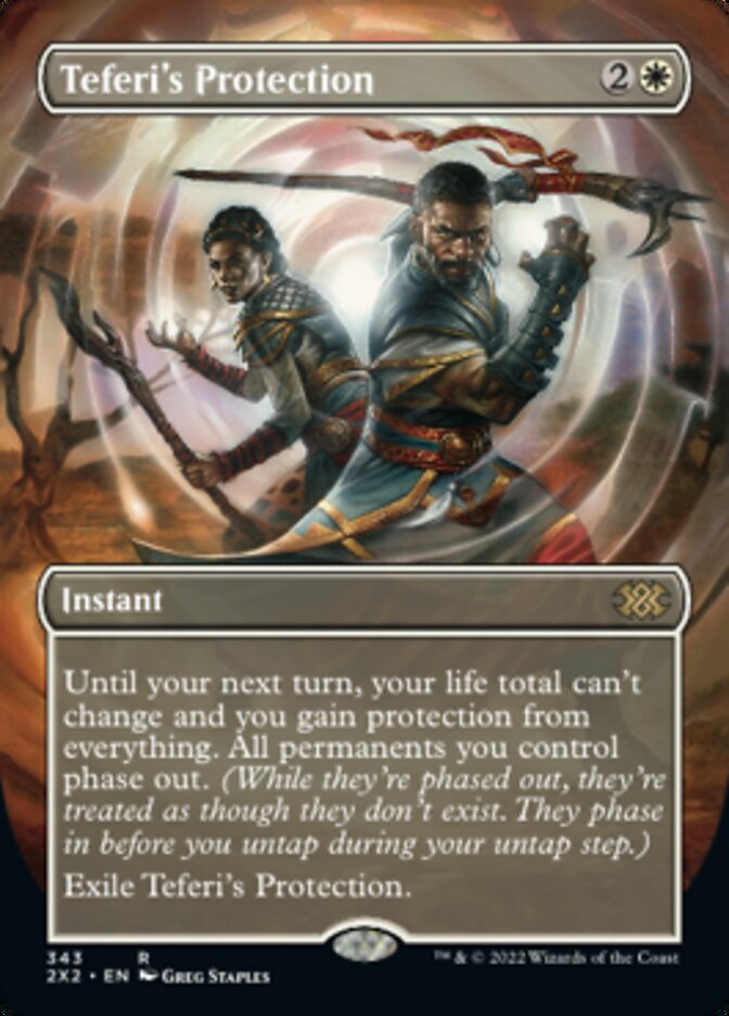 Teferi's Protection (Borderless Alternate Art) [Double Masters 2022] | The Time Vault CA