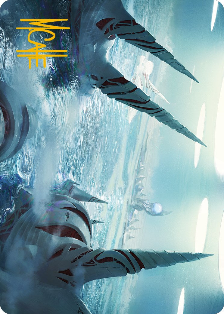 Seachrome Coast Art Card (Gold-Stamped Signature) [Phyrexia: All Will Be One Art Series] | The Time Vault CA