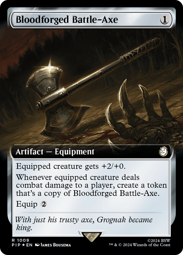 Bloodforged Battle-Axe (Extended Art) (Surge Foil) [Fallout] | The Time Vault CA