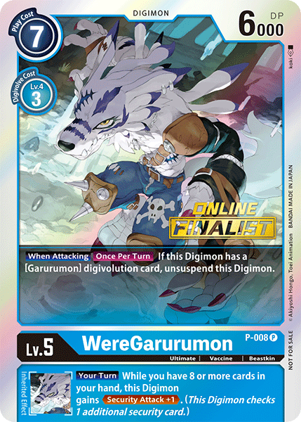 WereGarurumon [P-008] (Online Regional - Finalist) [Promotional Cards] | The Time Vault CA