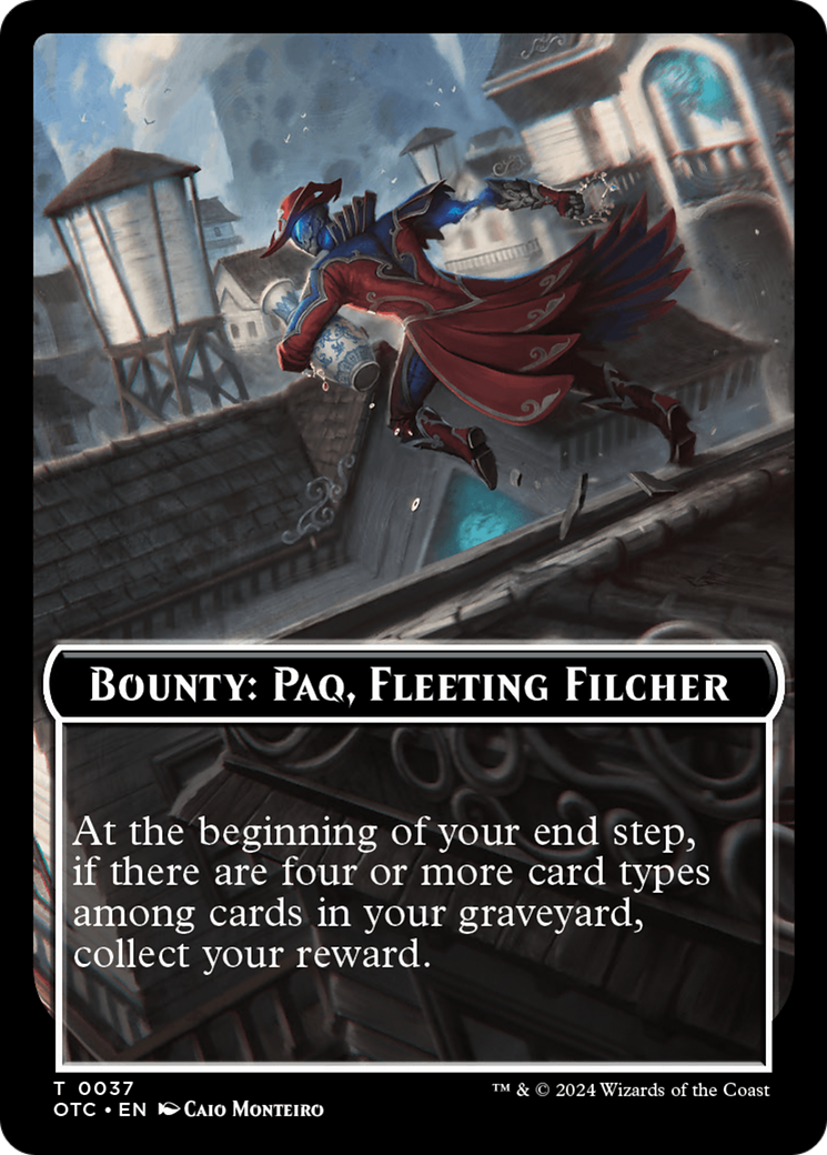 Bounty: Paq, Fleeting Filcher // Bounty Rules Double-Sided Token [Outlaws of Thunder Junction Commander Tokens] | The Time Vault CA