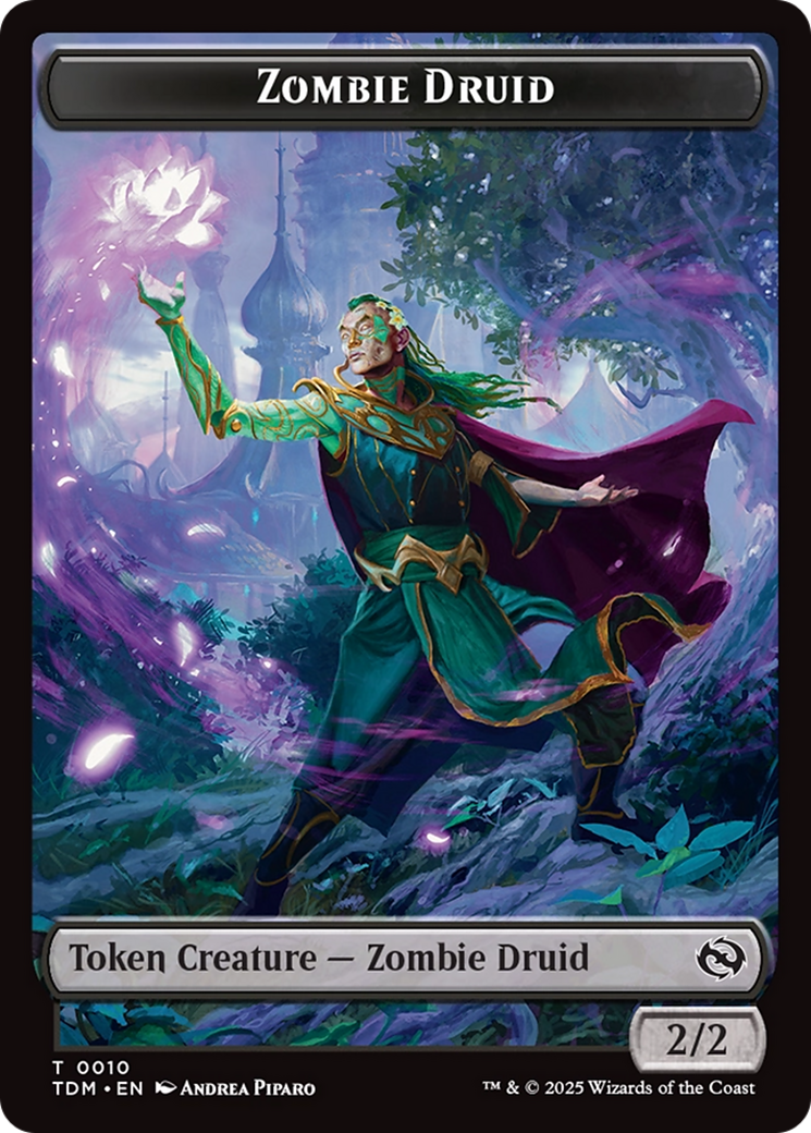 Zombie Druid // Treasure Double-Sided Token [Tarkir: Dragonstorm Tokens] | The Time Vault CA