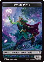 Zombie Druid // Treasure Double-Sided Token [Tarkir: Dragonstorm Tokens] | The Time Vault CA