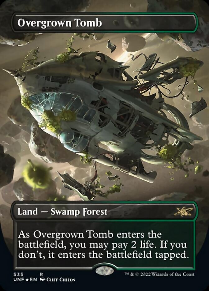 Overgrown Tomb (Borderless) (Galaxy Foil) [Unfinity] | The Time Vault CA