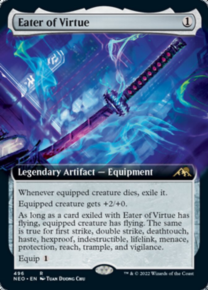 Eater of Virtue (Extended Art) [Kamigawa: Neon Dynasty] | The Time Vault CA