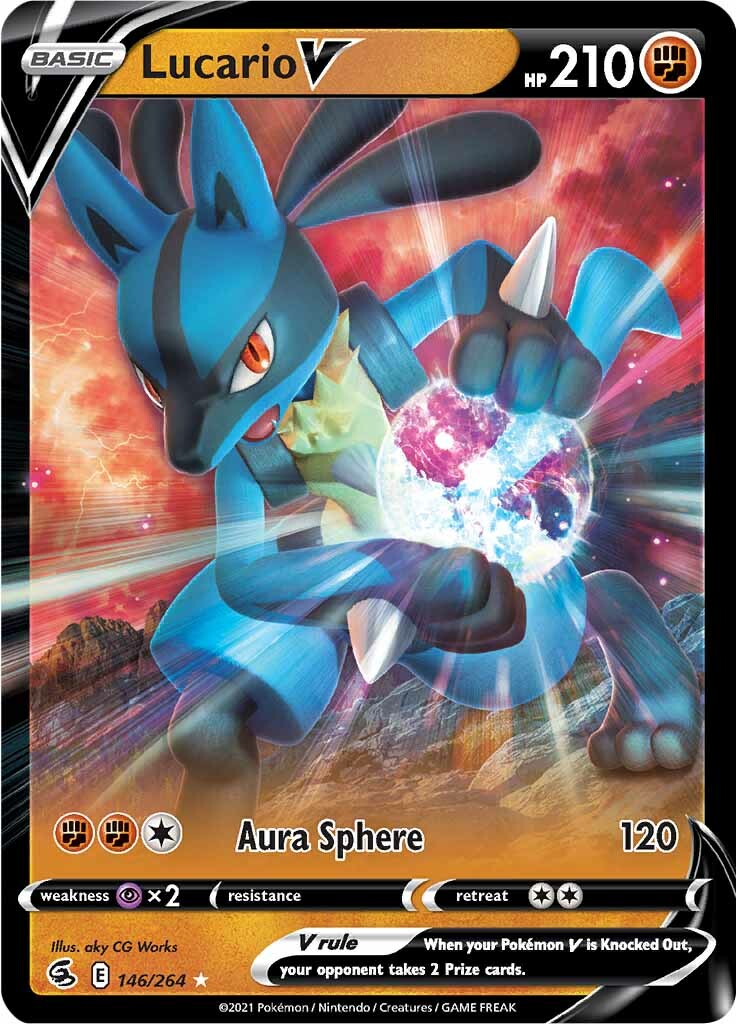 Lucario V (146/264) (Jumbo Card) [Sword & Shield: Fusion Strike] | The Time Vault CA