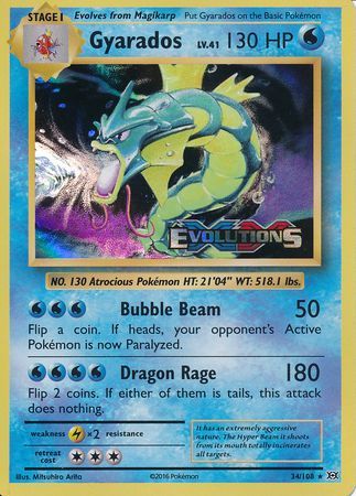 Gyarados (34/108) (XY Evolutions Prerelease) [XY: Black Star Promos] | The Time Vault CA