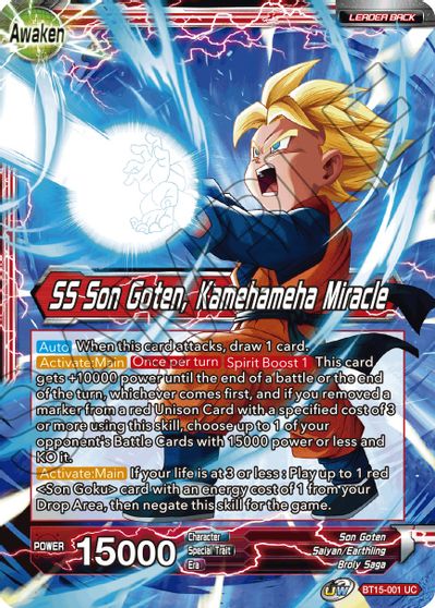 Son Goten // SS Son Goten, Kamehameha Miracle (BT15-001) [Saiyan Showdown] | The Time Vault CA