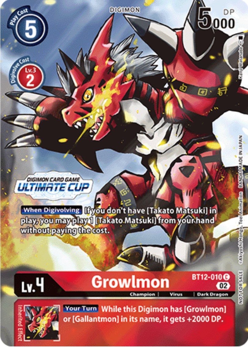 Growlmon [BT12-010] (Ultimate Cup) [Across Time Promos] | The Time Vault CA
