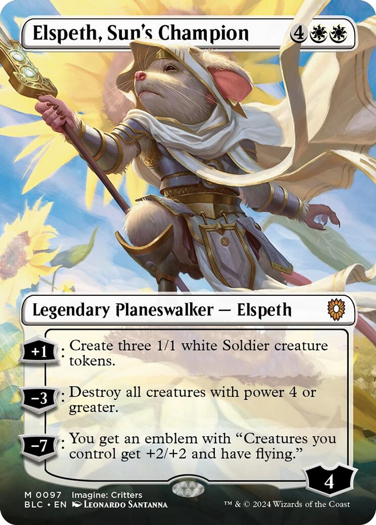 Elspeth, Sun's Champion (Borderless) [Bloomburrow Commander] | The Time Vault CA