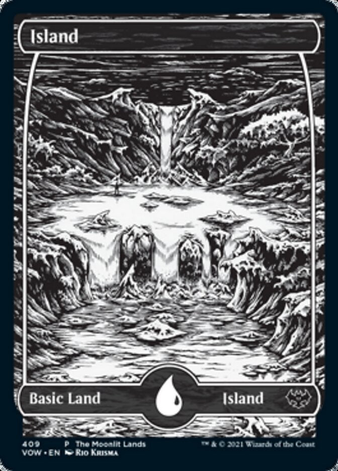 Island (The Moonlit Lands) (Foil Etched) [Innistrad: Crimson Vow Promos] | The Time Vault CA