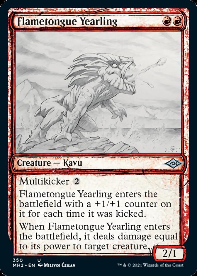 Flametongue Yearling (Sketch) [Modern Horizons 2] | The Time Vault CA