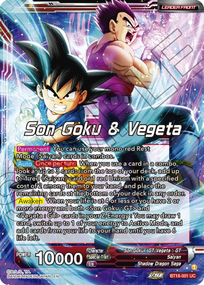 Son Goku & Vegeta // SS4 Son Goku & SS4 Vegeta, In It Together (BT18-001) [Dawn of the Z-Legends] | The Time Vault CA