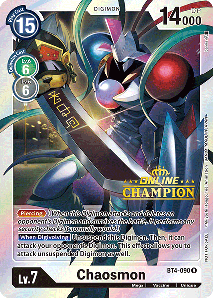 Chaosmon [BT4-090] (Online Champion) [Great Legend Promos] | The Time Vault CA