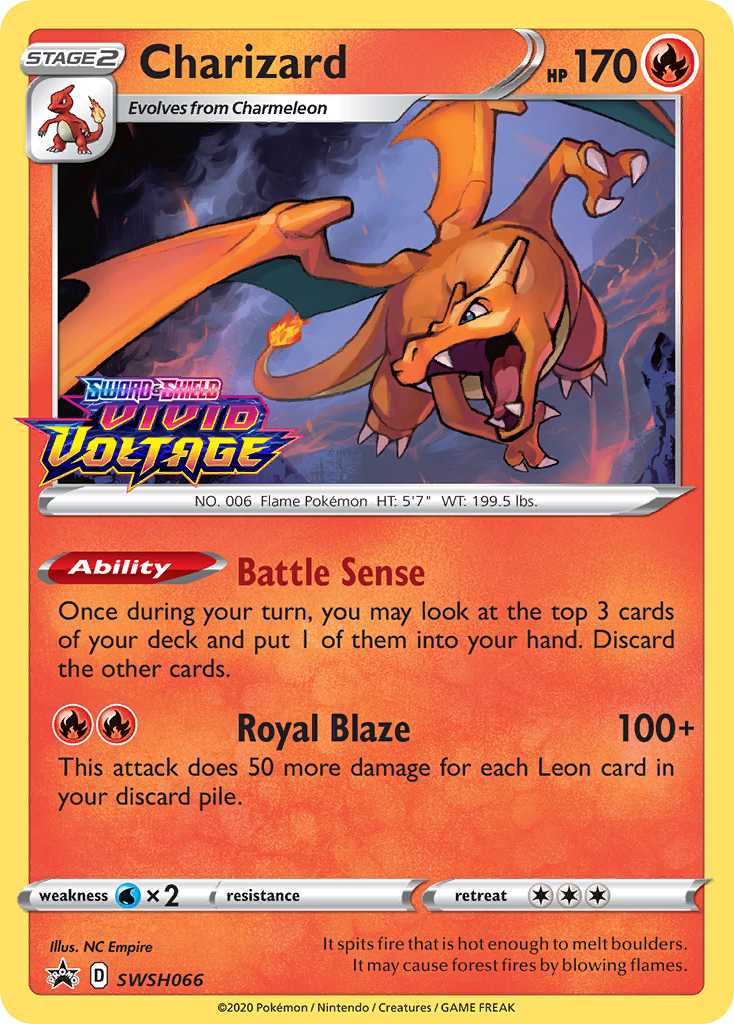 Charizard (SWSH066) (Prerelease Promo) [Sword & Shield: Black Star Promos] | The Time Vault CA