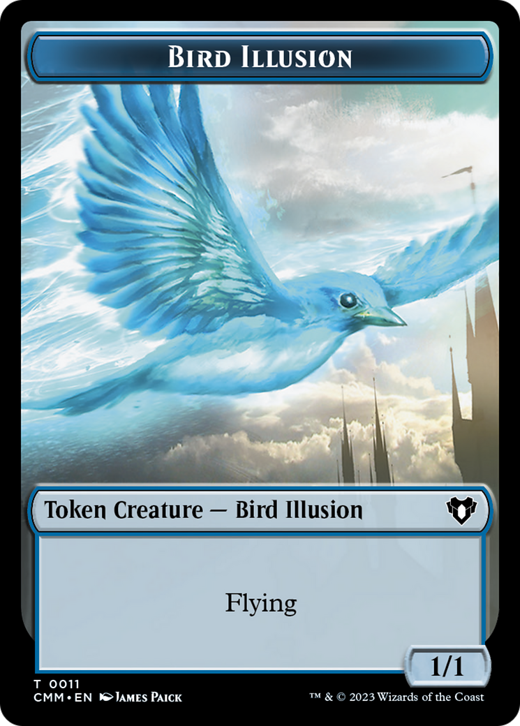 Spirit (0039) // Bird Illusion Double-Sided Token [Commander Masters Tokens] | The Time Vault CA