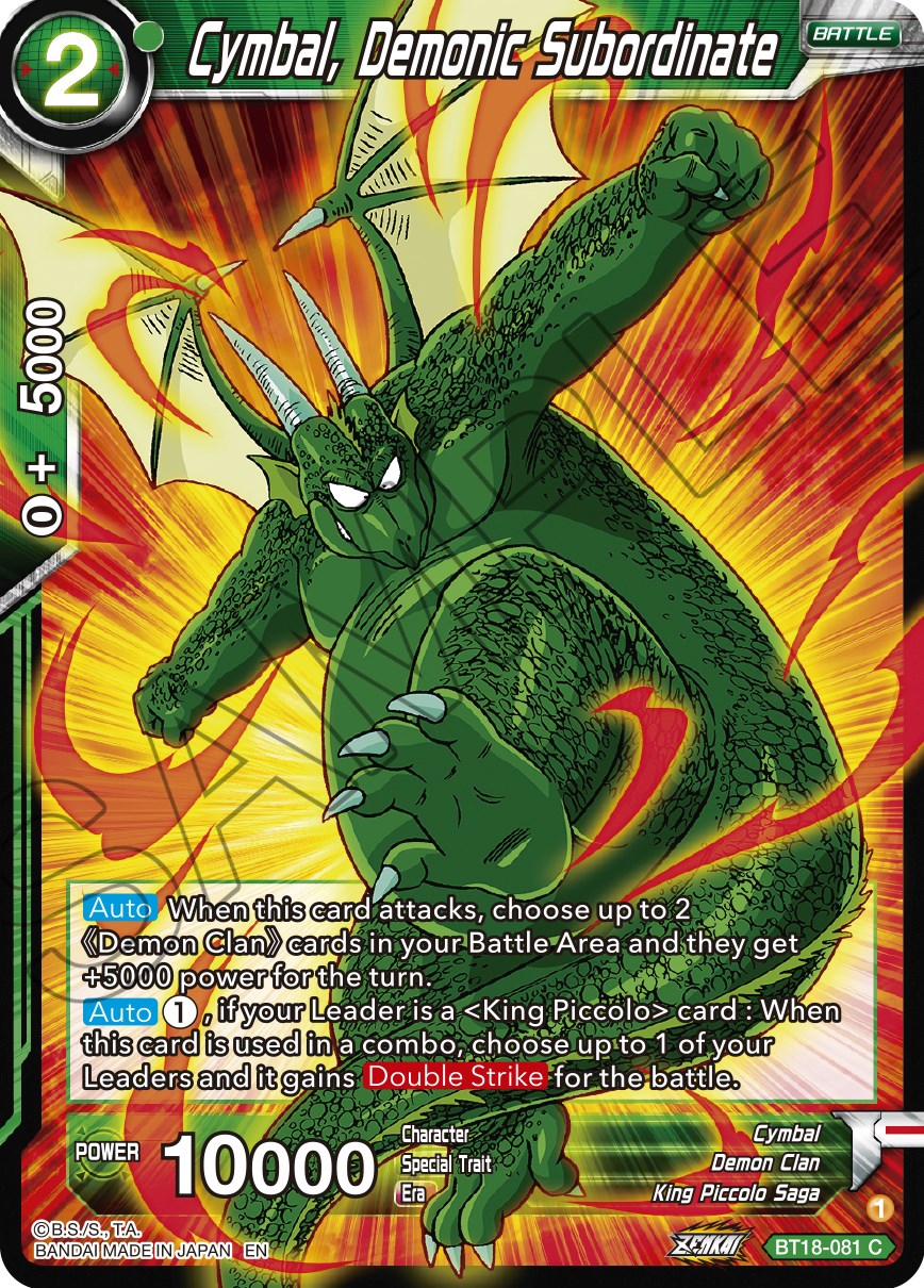 Cymbal, Demonic Subordinate (BT18-081) [Dawn of the Z-Legends] | The Time Vault CA
