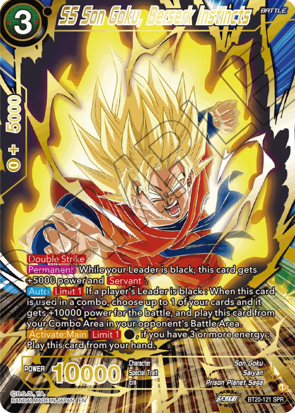 SS Son Goku, Berserk Instincts (SPR) (BT20-121) [Power Absorbed] | The Time Vault CA