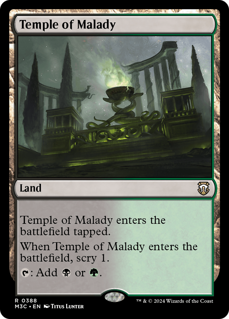 Temple of Malady (Ripple Foil) [Modern Horizons 3 Commander] | The Time Vault CA