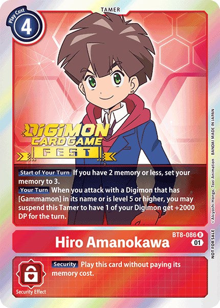 Hiro Amanokawa [BT8-086] (Digimon Card Game Fest 2022) [New Awakening Promos] | The Time Vault CA