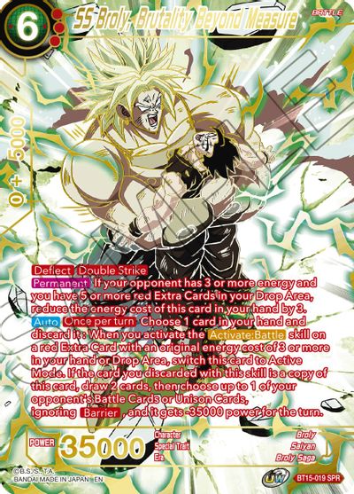 SS Broly, Brutality Beyond Measure (SPR) (BT15-019) [Saiyan Showdown] | The Time Vault CA