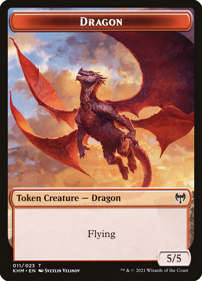 Treasure // Dragon Double-Sided Token [Kaldheim Tokens] | The Time Vault CA