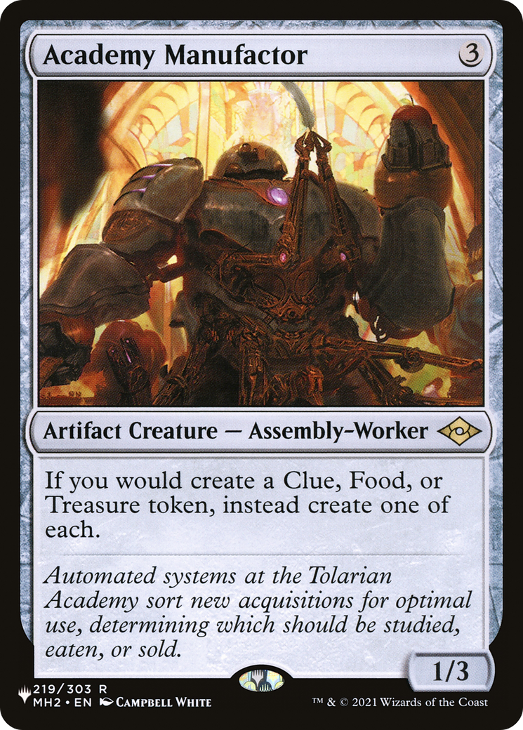 Academy Manufactor [The List] | The Time Vault CA