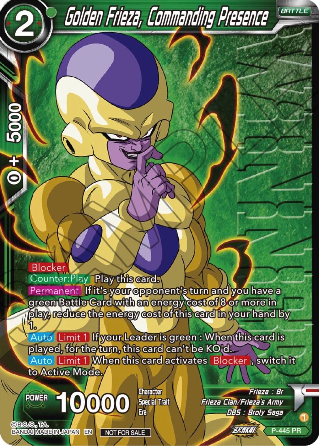 Golden Frieza, Commanding Presence (Winner) (P-445) [Tournament Promotion Cards] | The Time Vault CA