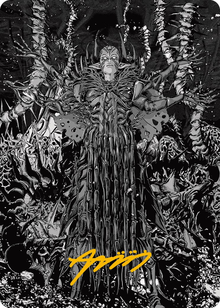Nissa, Ascended Animist Art Card (Gold-Stamped Signature) [Phyrexia: All Will Be One Art Series] | The Time Vault CA