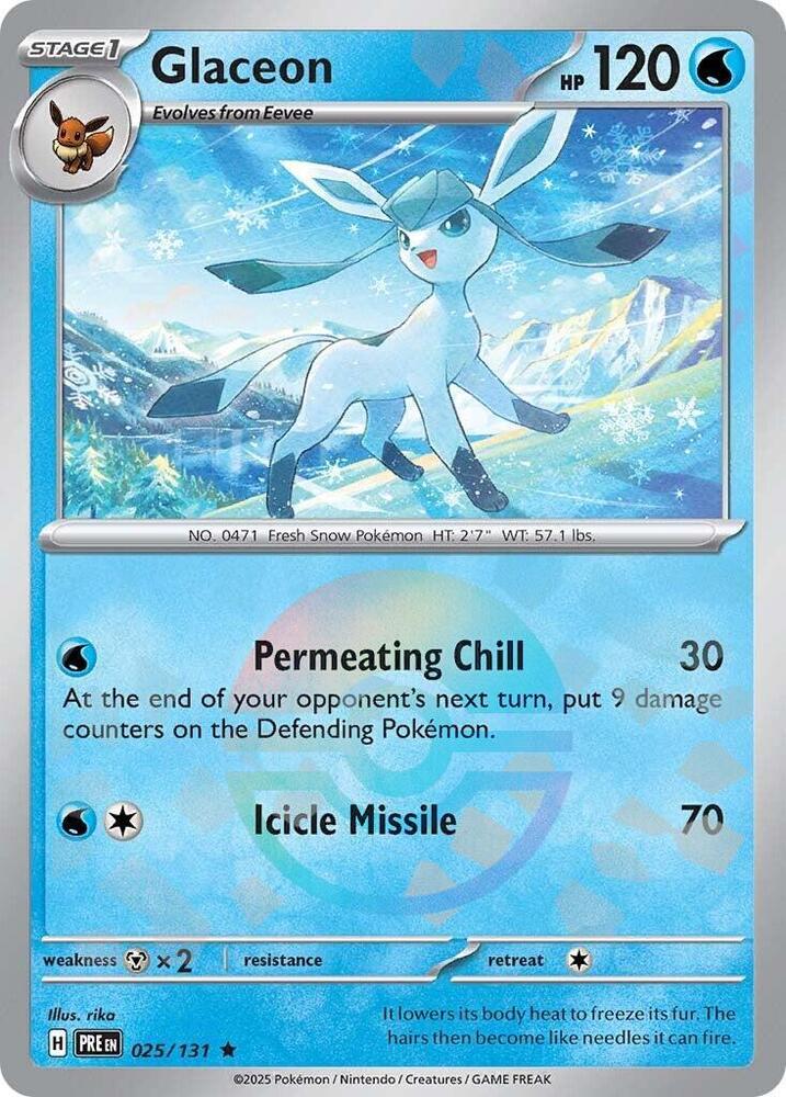 Glaceon (025/131) (Poke Ball Pattern) [Scarlet & Violet: Prismatic Evolutions] | The Time Vault CA