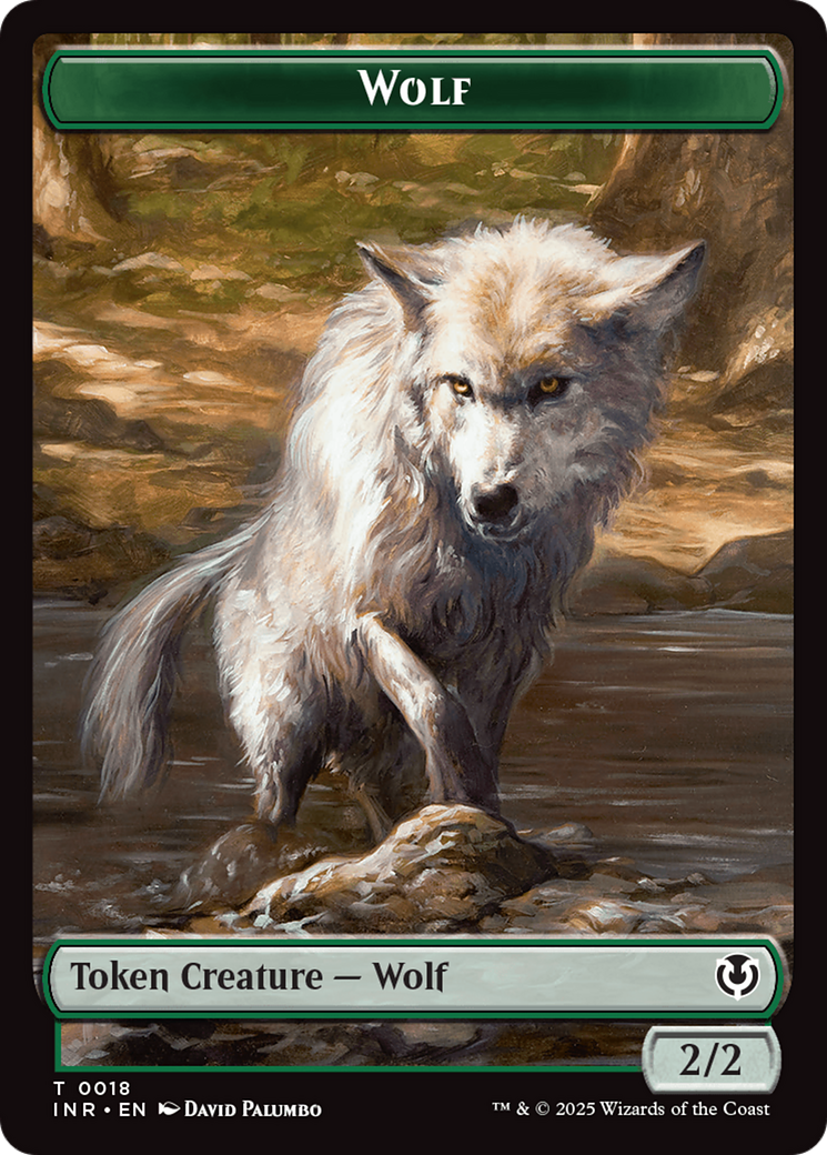 Wolf (0018) // Emblem - Arlinn, Embraces by the Moon Double-Sided Token [Innistrad Remastered Tokens] | The Time Vault CA