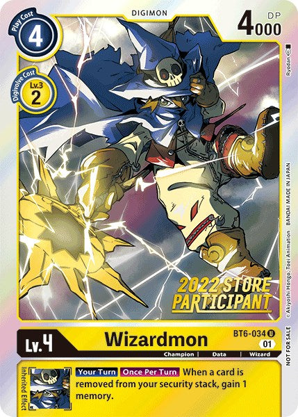 Wizardmon [BT6-034] (2022 Store Participant) [Double Diamond Promos] | The Time Vault CA